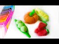 Как лепить из легкого пластилина фигурки фруктов и овощей