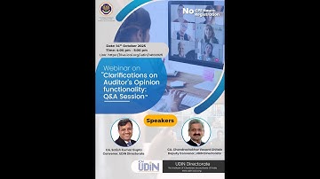 Live Webinar  on “Clarifications on Auditor’s Opinion Functionality: Q&A Session”