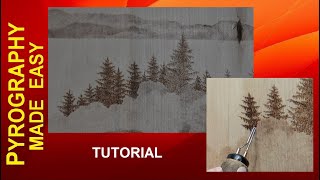 Wood Burning for beginners - simple EVERGREEN TREES - pyrography tutorial