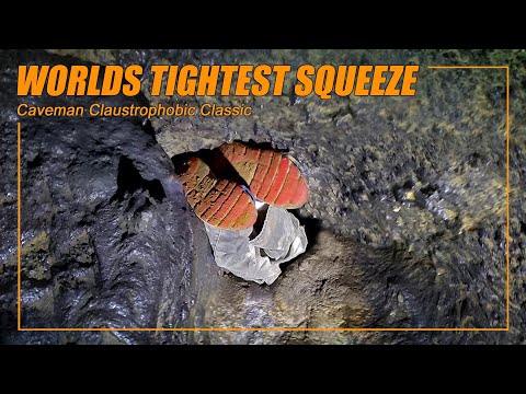 The tightest cave squeeze ever recorded (6x10 inches).