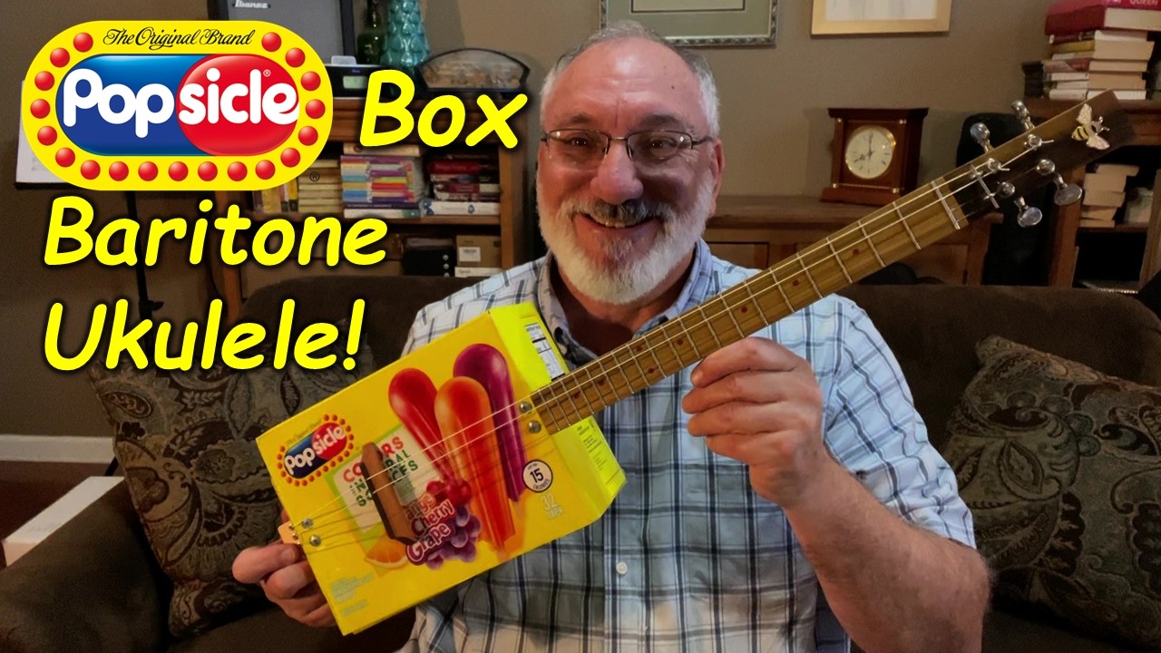Баритоновая укулеле из коробки из-под мороженого! Это мой 33-й музыкальный инструмент, который я ...