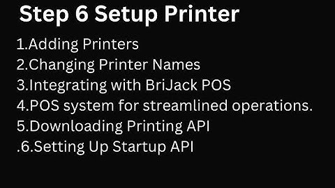 BriJack POS: Step 6 Setup Printer