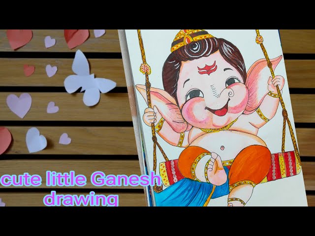 How to Easily Draw and Colour Bal/Little Ganesh for Kids/5minute Arts fo...  | Drawing for kids, Art for kids, Coloring for kids