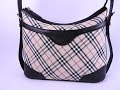バーバリー ノバ チェック柄 ワンショルダーバッグ ハンドバッグ キャンバス レザー ベージュ ブラック シルバー金具【中古】A-8306
