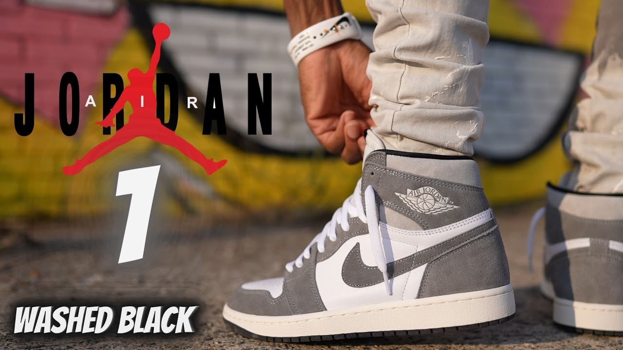 JORDAN 1 WASHED BLACK DETAILED REVIEW & ON FEET WITH LACE SWAPS!! - YouTube