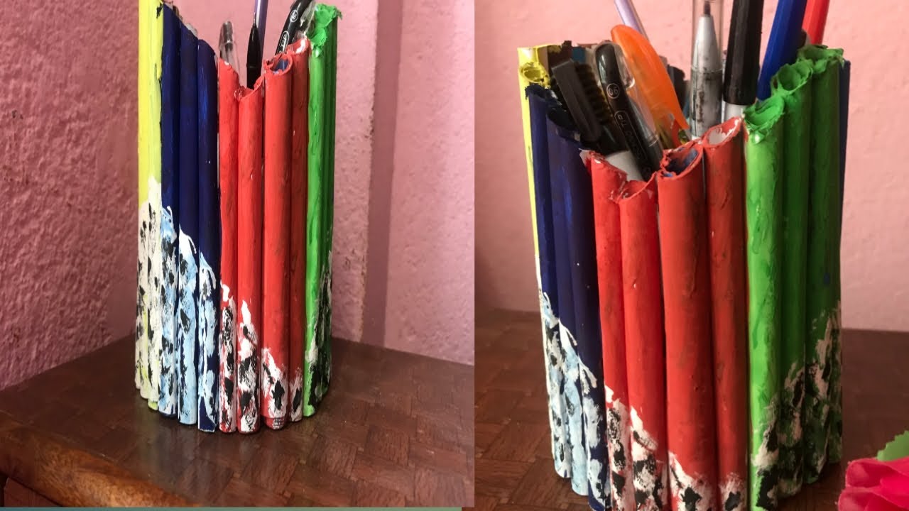 Pen & pencil Holder from newspapers Alisha Dhakal Creative Paper