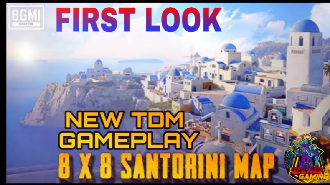My 1st game in NEW 8v8 TDM | NEW 8V8 TDM SANTORINI MAP - FIRST LOOK | 8v8 TEAM DEATH MATCH (BGMI)