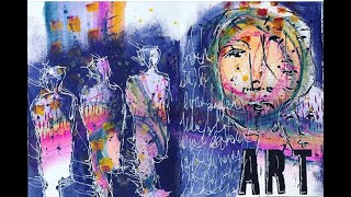Inspired by Dina Wakley: Warm ups and journal pages using large brushes