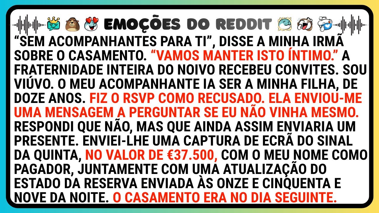 “Sem Acompanhantes Para Ti”, Disse A Minha Irmã Sobre O Casamento. “Vamos Manter Isto Íntimo..