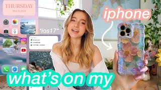 WHAT&#39;S ON MY IPHONE *iOS 17* » aesthetic, organized &amp; using the LAW OF ATTRACTION ☆