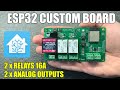 Esp32 custom board with relays and analog outputs for home assistant