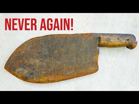 Restoration of Old Rusted Bone Cleaver: All Cleaning Methods Failed