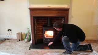Clearview Pioneer 400 wood burning stove, fireplace and chimney relining -  YouTube