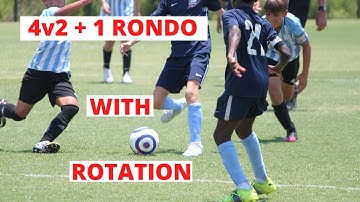 Soccer Coaching Drills | 4v2 + 1 Rondo with Rotation | Toca FC 2010 MLS