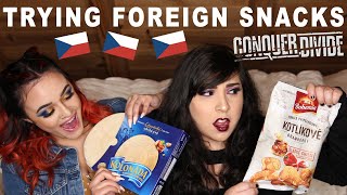 American Rock band tries snacks from the Czech Republic