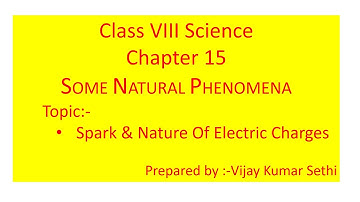 Science 8 Chapter 15 Some Natural Phenomena #Sparks Nature Of Electric Charges Electroscope Earthing