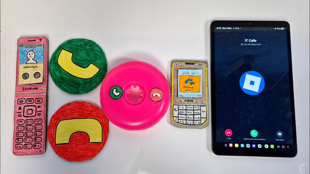 Samsung folder/Big Just button/pink circle/asus zenfone/SAMSUNG tab a9, incoming calls
