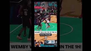 Wemby eyeing a triple double with blocks! #nba #basketball