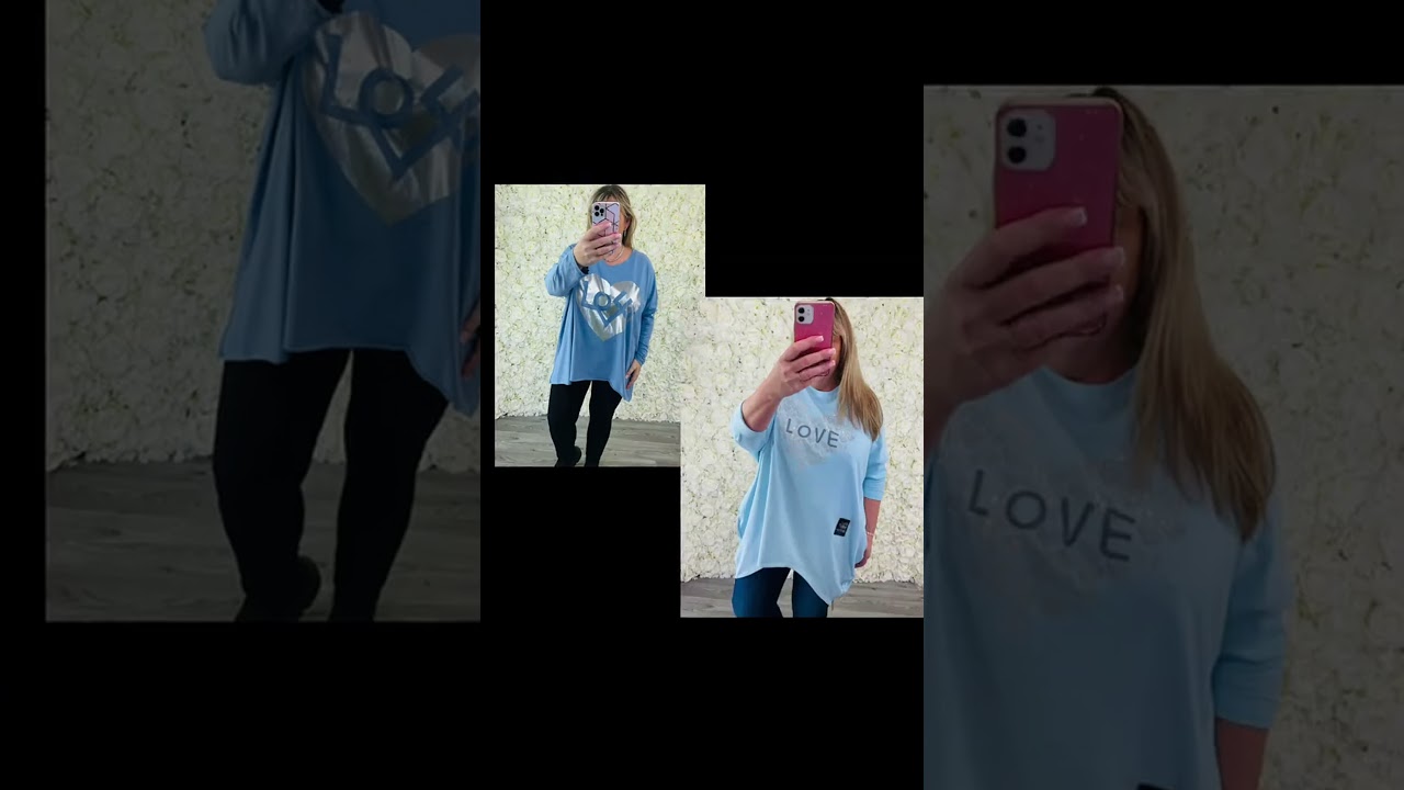 Showcasing Stylish Love-Themed Long-Sleeve Tops