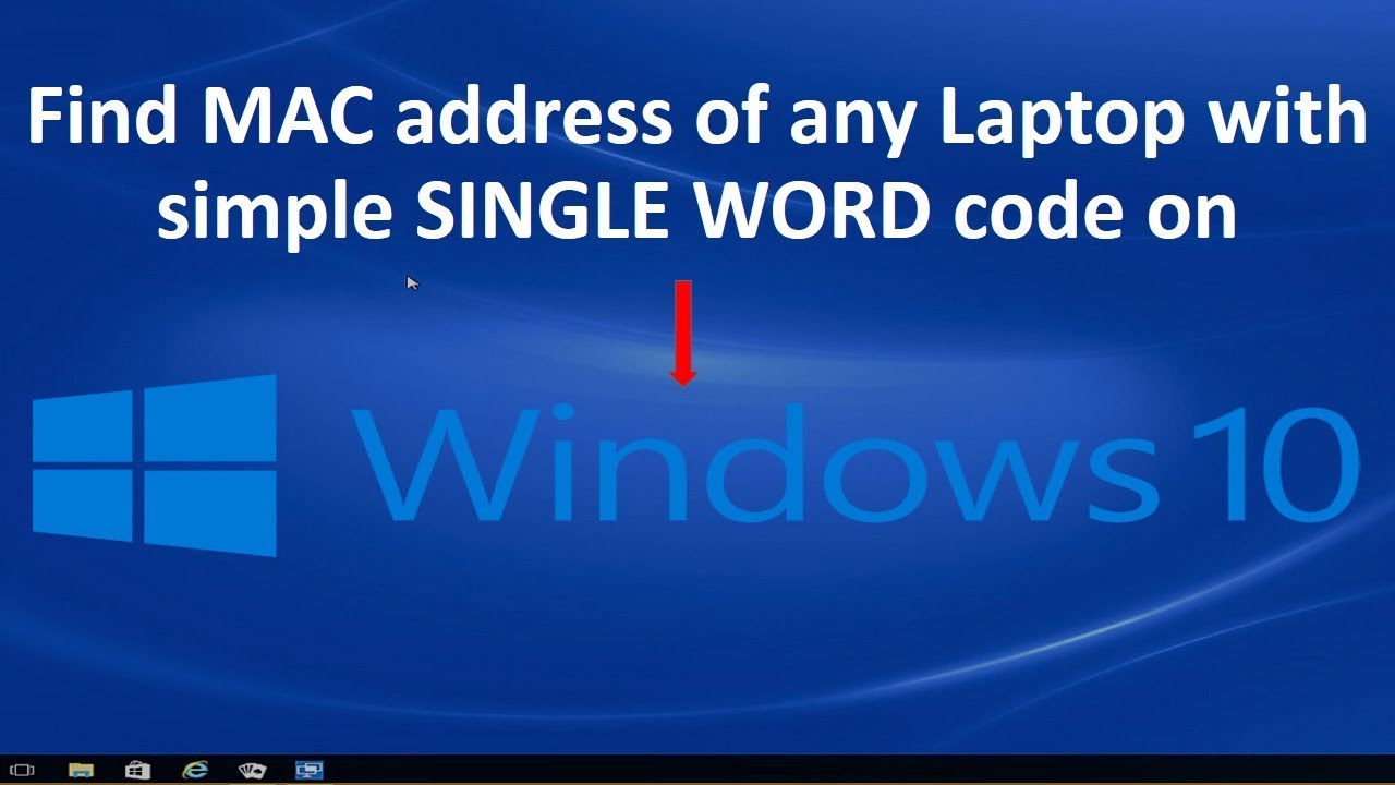 How to find MAC address on windows 10 YouTube