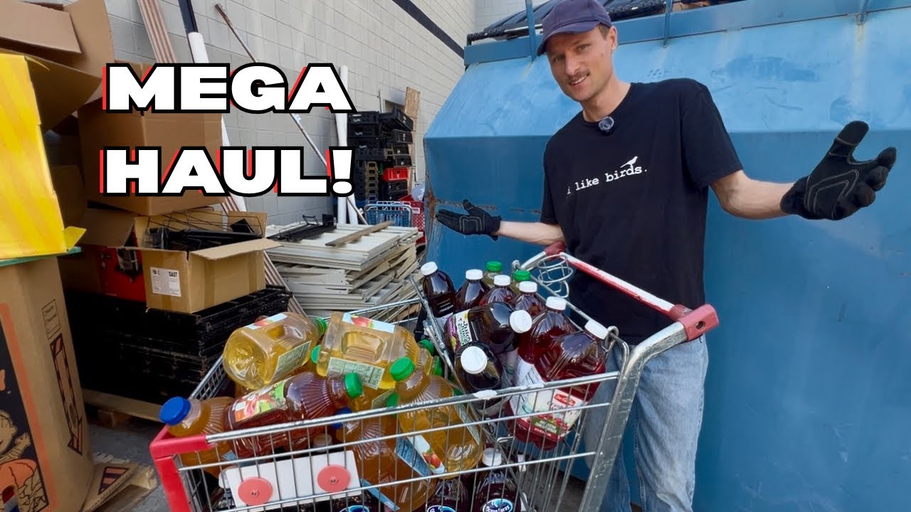ПОЛНАЯ корзина, оставленная нам мусорщиком! МЕГА-улов из мусорного контейнера!