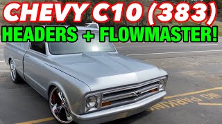 1968 Chevy C10 383 STROKER BARRET JACKSON Show Truck TRUE DUAL EXHAUST w/ HEADERS & FLOWMASTER 40s!