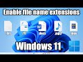 How to enable file name extensions in Windows 11