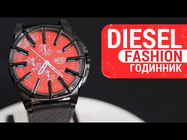 【DIESEL】Dss0024 Diesel Framed Chronograph Black Leather Watch - DZ4658