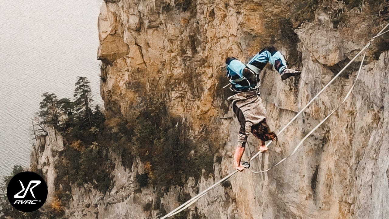 Slacklining Between two Cliffs (MASSIVE Drop)