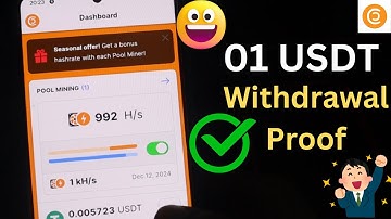 CT POOL ⛏️ - 1 USDT withdrawal Proof : Crypto Tab Cloud mining App Review -Real and Fake free mining
