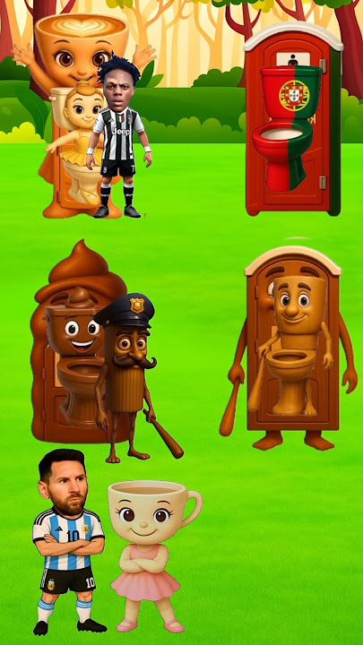 Should Messi go in the poop toilet Ronaldo, Messi, Speed Capuchin Ballerina😪#cartoon #english #short
