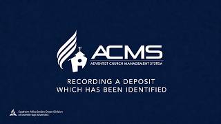 Recording a deposit that has been identified