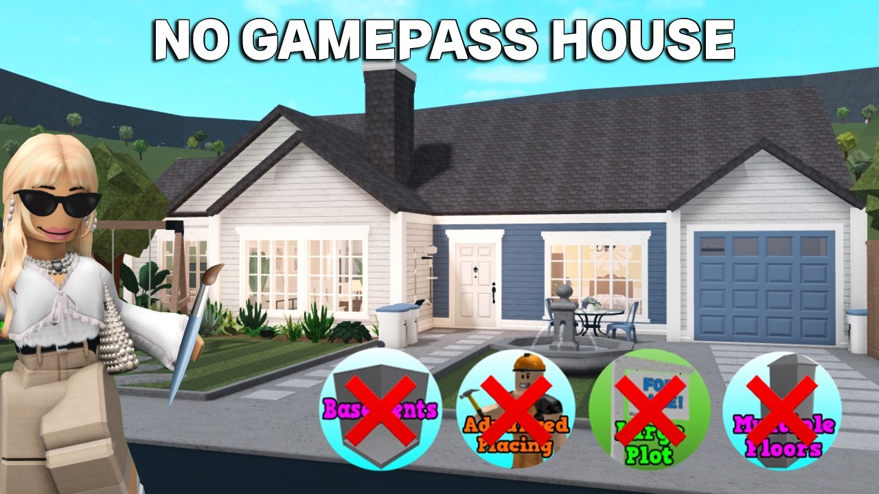 I BUILT A NO GAMEPASS HOUSE IN BLOXBURG - YouTube