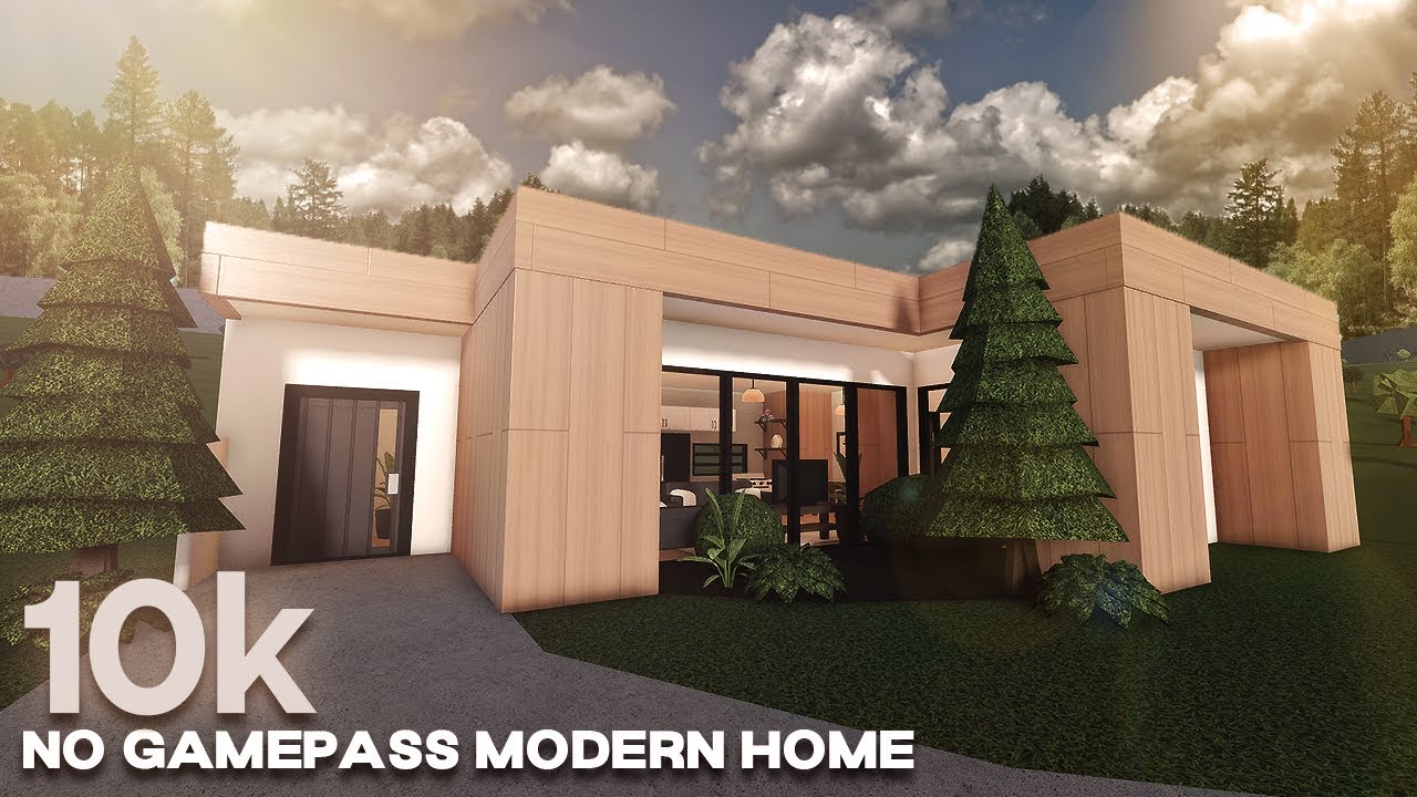 10k No Gamepass Modern Home | Roblox | Bloxburg House build | Speedbuild