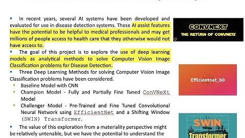 NN for Disease Detection - ConVNeXt, EfficientNet and SWIN Transformer - Full exploration.