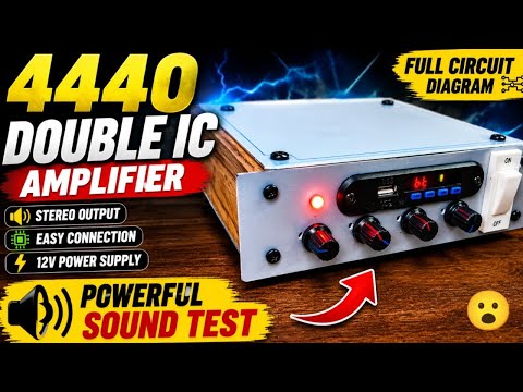 😱4440 Double IC Amplifier Kaise Banaye? | Powerful Sound Test | Full Circuit Diagram 2026 #amplifier