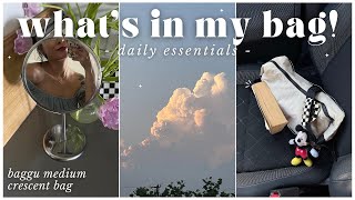 WHAT'S IN MY BAG ♡ baggu medium crescent bag, daily essentials + my go to items!