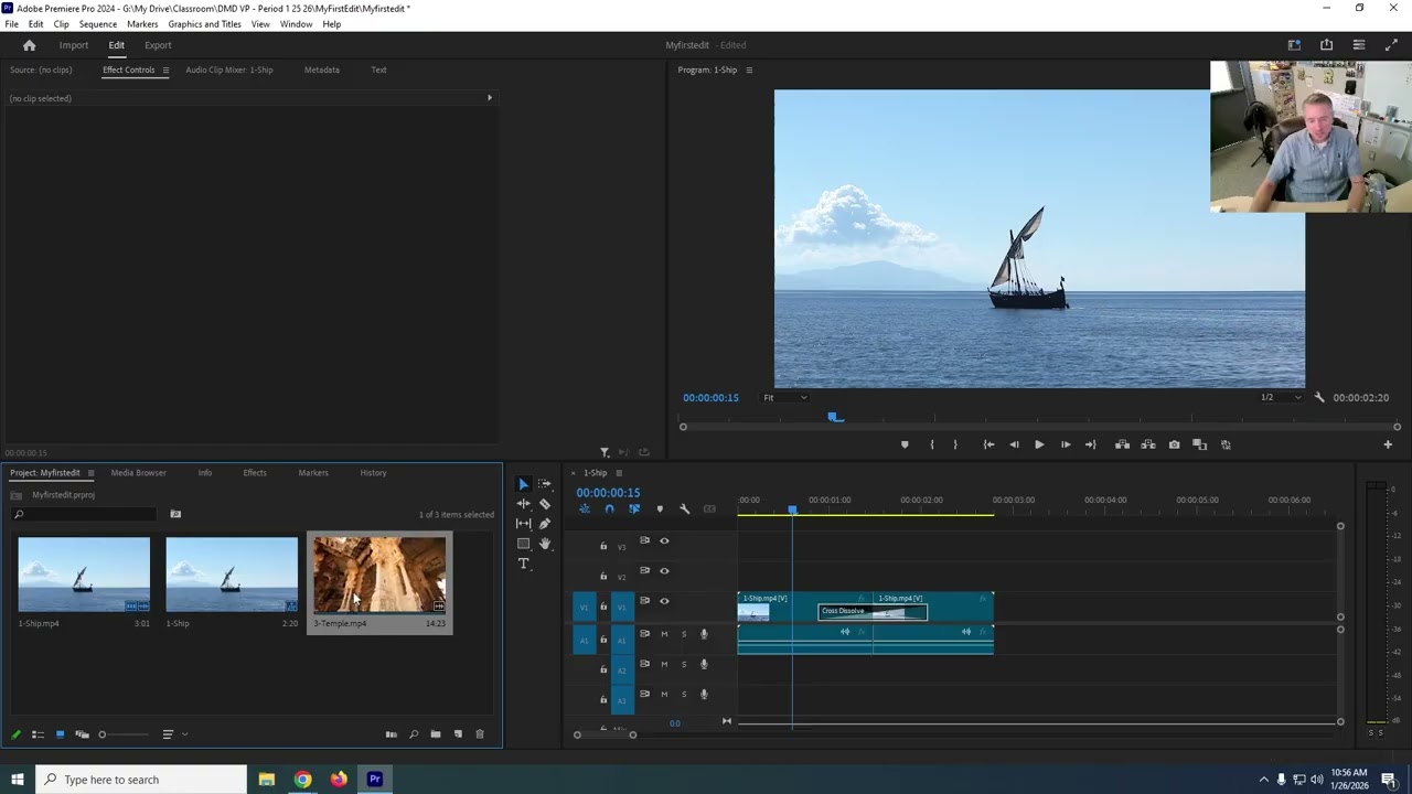Edits, Transitions and adding music for My First Edit in Premiere Pro 2024