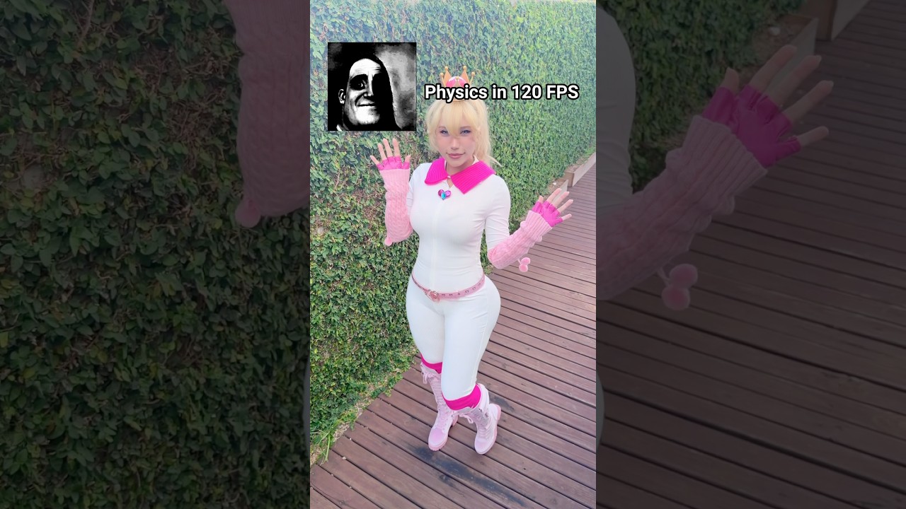 Princess Peach in 30 FPS or 120 FPS? 😜 #anime #cosplay #youtubeshorts