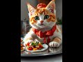 A white fluffy cat is making spring roll🌯🐈🤍🐱