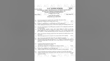 previous question paper of Analog and digital electronics | ADE | JNTU 2-1 | A C EDUCATION