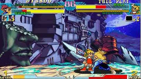 Marvel vs Capcom: Captain Commando + Gambit vs Roll + Mega Man