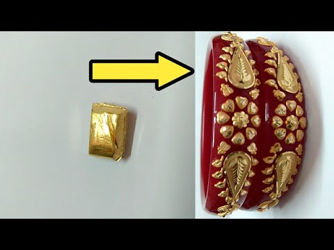 RED VERDY KDM GOLD BRACELET FULL DESIGN POLA BADHANO 1 PIECE APPROX WGT:  0.850 FOR WOMEN.