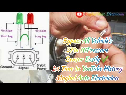 How To Bypass & Test Ac System 3Pin HiPresure Sensor❓All Vehicle&rsquo;s Easily✔️Mughal Auto Electrician