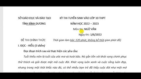 Đề thi vào lớp 10 môn văn năm 2023-2023 năm 2024