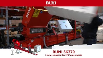 RUNI SK370 EPS / Styrofoam Screw Compactor – High Capacity Foam Waste Solution