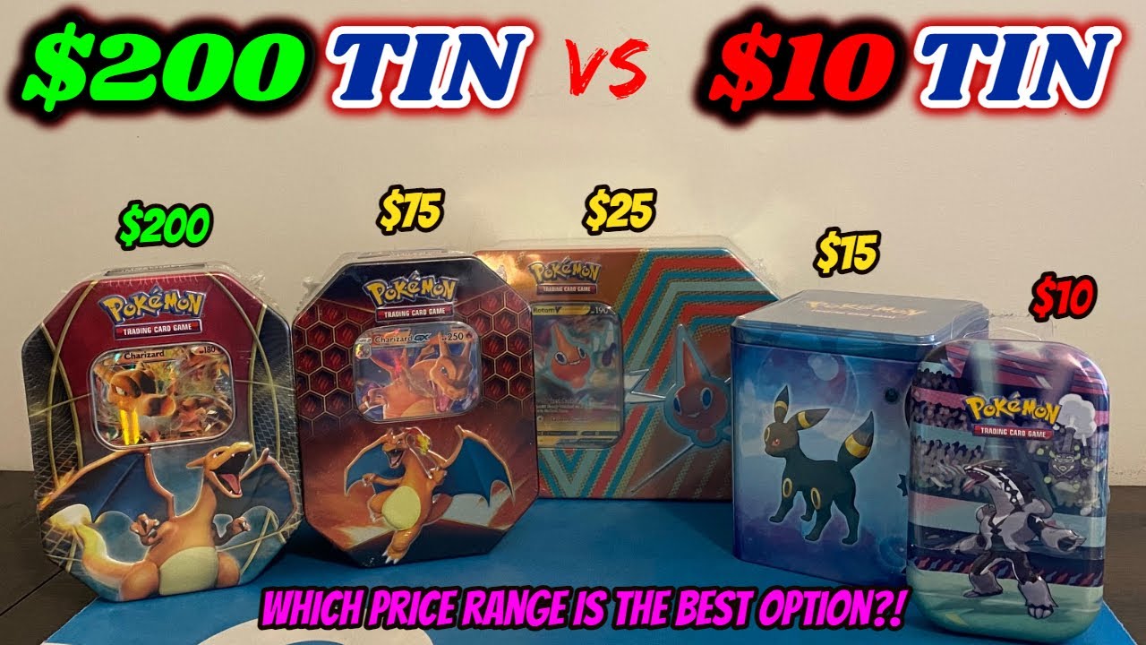 $200 POKEMON TIN vs $10 POKEMON TIN - Which option is the BEST VALUE?! + GIVEAWAY!! $200 POKEMON TIN vs $10 POKEMON TIN - Which option is the BEST VALUE?! + GIVEAWAY!!