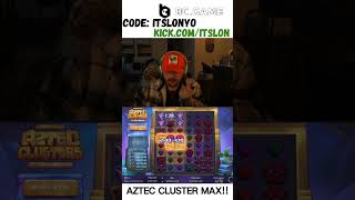 Insane max win set up on Aztec Clusters!! #gambling #bcgame #casino #slots kick.com/itslon
