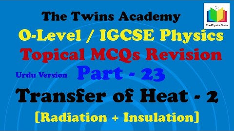 Topical MCQs of O-Level / IGCSE Physics [Transfer of Heat By Radiation]
