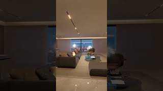 Luxury Living & TV Area Design | Warm Lighting & Premium Sofa Setup